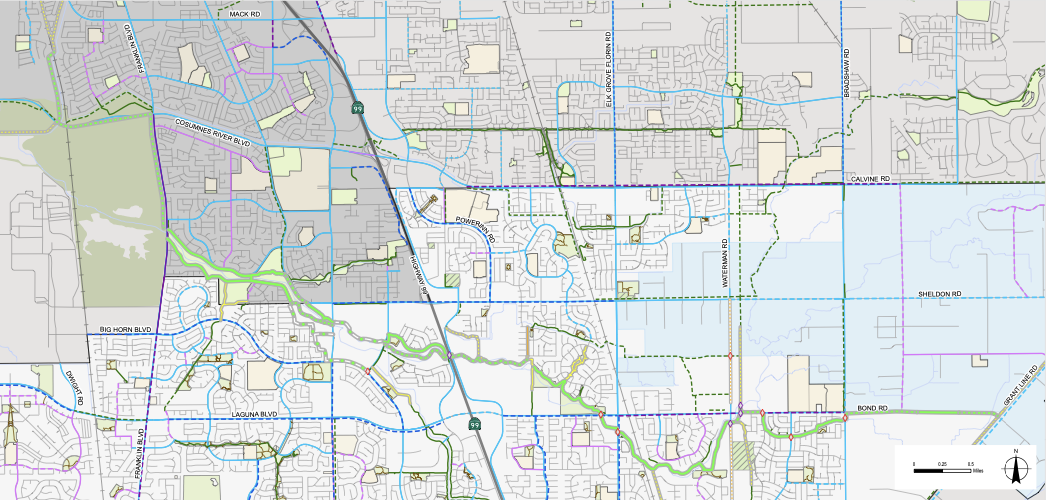 a map of the trails in Elk Grove